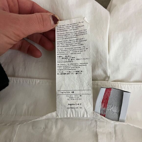 Red Valentino White Khaki Pants Sz 48/US 16 Wide Leg High Rise - Picture 4 of 5